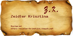 Zeidler Krisztina névjegykártya