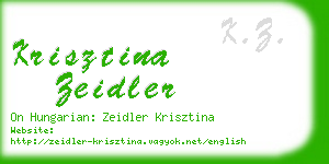krisztina zeidler business card